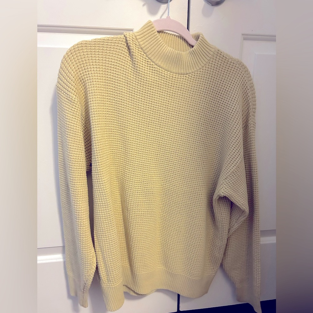 Aritzia TNA Waffle Mock Neck Sweater, size S